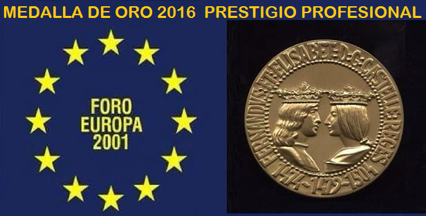 A Medalha de Ouro do Prestígio Profissional Fórum Europa 2001